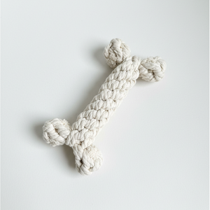 Giocattolo per Cani Ecologico Little Love, Osso in Corda Bianca, Giocattolo Durevole in Cotone per Animali Domestici, Stile Cartone Animato per Giocare, Regalo in Confezione - Product Image 2