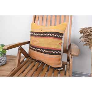 Beige Kilim Wool Pillow <b>18x18</b> Inch Luxury Accent Pillow Vintage Fluffy Pattern Rustic Print Feather for Christmas Bedding - Product Image 3