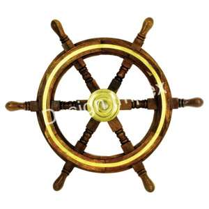 Rueda de barco antigua decorativa modelo de oficina y decoración del hogar al por mayor rueda de barco de madera objeto decorativo en artículo náutico - Product Image 6