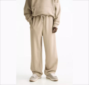 Fully Custom Distressed Logo Streetwear Flared Pants Oversize <b>Men</b> Flared Track Pants Blank French Terry Stacked Sweatpants <b>Men</b> - Product Image 3