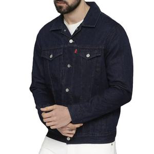 Veste en jean décontractée pour homme la plus vendue pour l'hiver, 100 % coton, teinte unie, logo frontal, service OEM disponible, vente en gros - Product Image 3