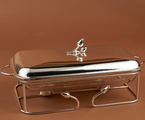 Luxury Modern Stainless Steel Casserole Food Warmer Full Silver Look Catering Equipment Buffet Food Serving Chafing Use Dish - Product Image 1