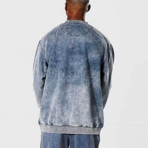 2025 vente directe d'usine hommes lavage à l'acide sweat Logo personnalisé solide lavage à l'acide sweat pour hommes - Product Image 2