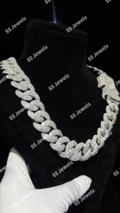 สร้อยคอเพชรมออิสซาไนท์ VVS1แท้20มม. สร้อยคอแนวฮิปฮอปประดับเพชรแบบคิวบ์แบบบัสดาวน์สร้อยคอคุณภาพดีสำหรับนักแร็ปเปอร์สไตล์ไมอามี่ - Product Image 5