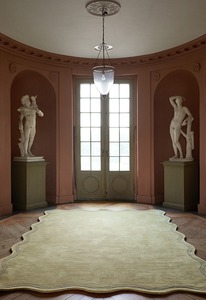 Modern Soft Lemon <b>Yellow</b> <b>Wool</b> Hand Knotted Wavy Edge Reversible Non-Slip Washable Rug for Home Picnic Living Room Use - Product Image 2