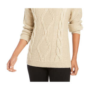 Cardigan Invernale da Donna Charter Club, Taglia Grande Naturale, Collo ad Anello, Lavorazione a Trecce, Glitterato, con Bottoni Decorativi e Motivo Stampato - Product Image 3
