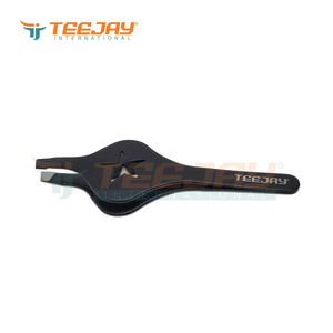 Pince à épiler en acier inoxydable noir thermolaqué, manche étoilé, pointe inclinée, durable et légère pour le traitement des sourcils, OEM - Product Image 6
