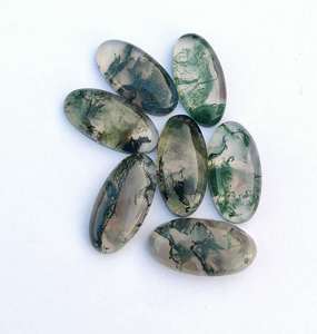 100% naturel lisse ovale mousse Agate Cabochons pierres précieuses en vrac pour la fabrication de bijoux en vrac en gros de mousse Agate lot - Product Image 2