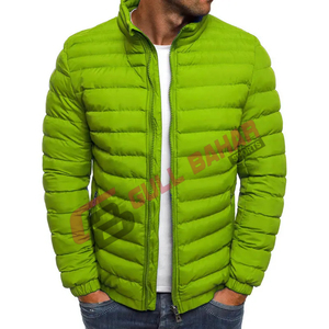 Veste matelassée pour homme, coupe-vent, veste d'hiver d'extérieur avec col montant et design uni, manteaux chauds pour homme - Product Image 2