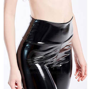 Pantalon en cuir pour femme, best-seller de l'hiver 2025, dernière collection, vente en gros OEM, couleur noire, pantalon en cuir empilé - Product Image 4