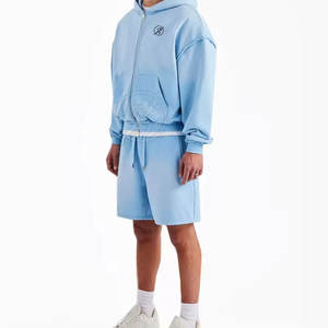 Diseña tus propias sudaderas con capucha y pantalones cortos de alta calidad para hombre, nuevo estilo, cantidad a granel, sudaderas con cremallera para hombre - Product Image 2