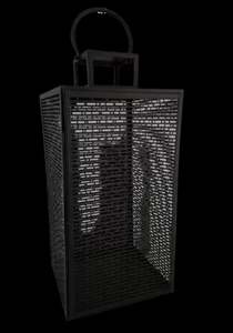 Lanterne d'intérieur suspendue de style moderne faite à la main en verre noir mat et bougeoir en fer Décoration de la maison - Product Image 6