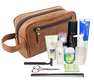 Personalized Hand Crafted Top Grain Leather <b>Toiletry</b> <b>Bag</b> Two Compartment Makeup <b>Bag</b> Durable Cosmetic <b>Bag</b> Custom Makeup Organizer - Product Image 1