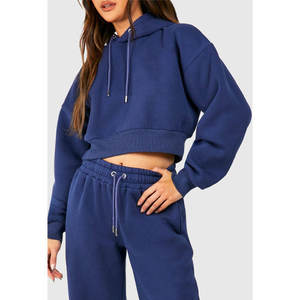 Chándales de mujer a precio de fábrica conjuntos de gimnasio personalizables mejor calidad 100% algodón pulóver sudaderas con capucha conjuntos de pantalones de chándal - Product Image 6