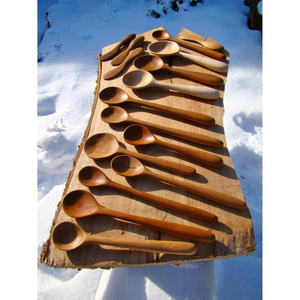 Juego de cubiertos de madera desechables biodegradables, cuchara, tenedor, cuchillo, vajilla de madera de abedul Natural para catering de restaurante - Product Image 4