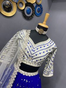 ออกแบบพิเศษที่สวยที่สุดงานแต่งงานหมั้นพรรคสวมพิมพ์ดิจิตอลกำไล Lehenga Choli กับ Georgette Dupatta - Product Image 3