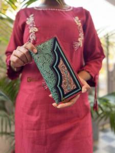 Cartera larga de diseño único para hombre, tallado a mano, estilo occidental, gran oferta, soporte para efectivo de Color turquesa a la moda, regalo para él - Product Image 5