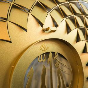 งานศิลปะติดผนังดีไซน์หรูหรา 99 ชื่อของอัลลอฮ์ งานศิลปะโลหะอิสลาม ตกแต่งผนังสำหรับรอมฎอนและอีด งานศิลปะติดผนังสำหรับห้องนั่งเล่น - Product Image 6