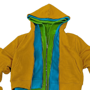 Fabricants de sweats à capuche pour vêtements personnalisés sweat à capuche en coton éponge français à fermeture éclair à trois couches pour hommes - Product Image 6