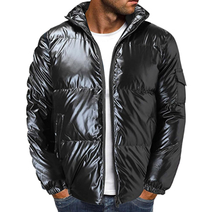 Chaqueta acolchada con capucha brillante a la moda para hombre, ligera, impermeable, cálida para invierno, superventas, estilo Formal, cierre de cremallera - Product Image 4