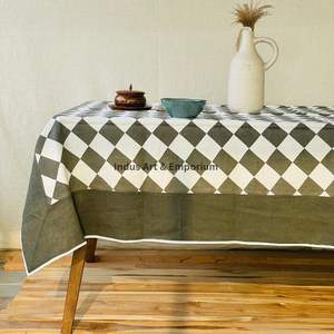 Mantel de Algodón Hecho a Mano en India, Hermoso Mantel de Algodón Estampado a Mano para Bodas, Mantel en Venta - Product Image 3