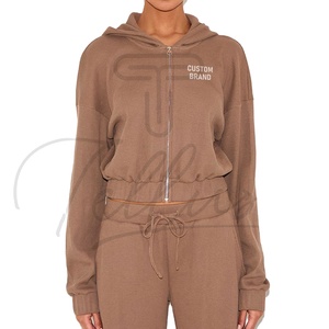 Sudadera corta de alta calidad, venta directa de fábrica, fabricada en Pakistán, transpirable, informal, para mujer. - Product Image 1