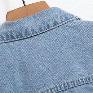 Veste en jean pour homme automne-hiver, qualité supérieure, séchage rapide, 100% coton, logo sur le devant, respirante, écologique, décontractée - Product Image 6