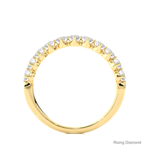 0,58 CTW corte redondo laboratorio cultivado oro amarillo boda banda aniversario regalo media eternidad conjunto con anillos de diamantes CVD - Product Image 2