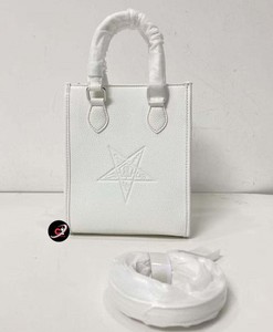 Bolso de mano impermeable de cuero genuino de lujo para mujer, diseño de Pentagrama con cremallera, asas paralelas, gran capacidad espacial a la moda - Product Image 1