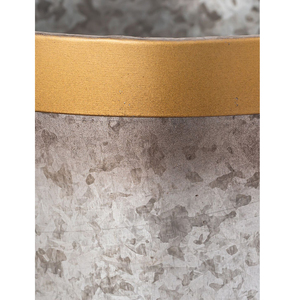 Maceta de metal galvanizado de diseño elegante con tira de latón, maceta de flores, hierba para jardín, balcón y decoración del hogar - Product Image 4