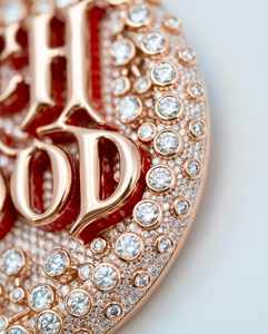 Pendentifs et breloques de luxe ronds en argent sterling 925 plaqué rhodium pour hommes et femmes, entièrement sertis de moissanite, style hip-hop, très brillants - Product Image 4