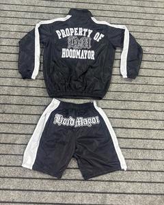 ชุดวอร์มผ้าไนลอนของผู้ชายเสื้อกันลมแบบสั่งตัดได้ชุดวอร์มผ้าไนลอนแบบใส่สบายระบายอากาศได้สั้นขนาดใหญ่พิเศษสำหรับฤดูร้อน - Product Image 4