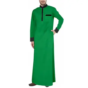 Men's Clothing Middle Eastern Arab Dubai Islamic Men Arabic Thobe Jubbah Kaftan Breathable Summer Wear Men Thobes 2024