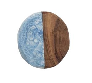 New Color Blue Resin <b>Wooden</b> Flatware Tea Cup Mats Pads At Low Price High Standard Tableware Dinnerware Drink Coaster - Product Image 1