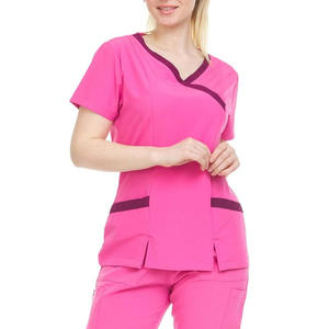 Uniforme d'infirmière de haute qualité, en élasthanne, rayonne, polyester, uniformes chirurgicaux, manches courtes, pantalon droit, ensemble de blouses médicales pour femmes, hôpital - Product Image 5