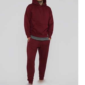 Conjunto de Sudadera con Capucha y Pantalones Deportivos de Felpa Francesa de Color Sólido para Parejas, 100% Algodón, Invierno, Unisex, con Logotipo Personalizado para Hombre - Product Image 2