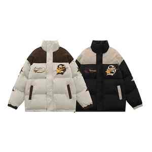 <b>Streetwear</b> Nylon Quilted Down Parkas <b>Y2K</b> Winter Cotton Patchwork Embroidery Padded Warm Loose Puffer Jacket - Product Image 2