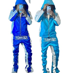 Conjunto de Chándal Personalizado con Pedrería, Pantalones Deportivos Anchos y Sudadera con Capucha, Ropa Urbana de 2 Piezas - Product Image 1