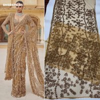 Nouvelle arrivée de vêtements de mariage, sari de qualité supérieure en filet avec broderie de paillettes, fournisseur de sari d'Inde, sari love