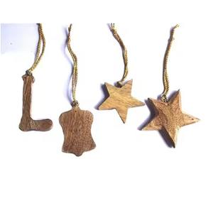 Ornements suspendus de Noël en bois Design rustique pour décoration de maison de célébration de vacances d'arbre - Product Image 5