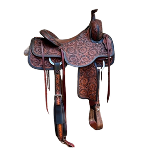 Sacoche De Selle Western Ridex – Cuir Véritable Noir, Pour Cheval