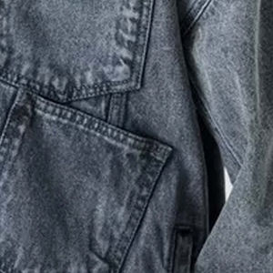 เสื้อแจ็คเก็ตยีนส์มีฮู้ดสำหรับผู้ชาย แฟชั่นฤดูหนาว แบบซิป มีซับใน พิมพ์ลายได้ตามต้องการ - Product Image 3