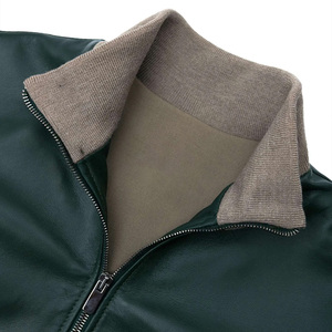 Veste en cuir de style bombardier avec doublure intérieure douce et ceinture côtelée et logo personnalisable pour la mode haut de gamme - Product Image 5