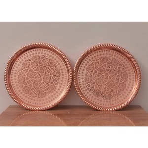 Bandeja de servicio opulenta nueva llegada de alto estándar Bandeja de servicio de cobre de diseñador único Forma y tamaño personalizados - Product Image 3