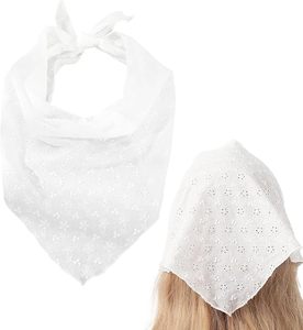 Fascia per capelli triangolare in pizzo floreale sottile per donna, foulard triangolare semplice per ragazza, bandane regolabili carine - Product Image 1