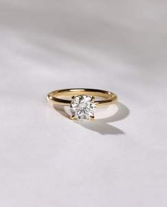 Bague en or massif 14K 1.00 CT D VS1 plaqué or jaune blanc tendance pour fiançailles, mariage ou anniversaire - Product Image 1