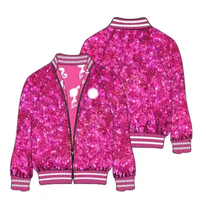 Barbie Sequin Veste Nouvelle Arrivée Vêtements Pour Femmes Printemps Letterman Veste Baseball Femme Manteaux Bomber Barbie