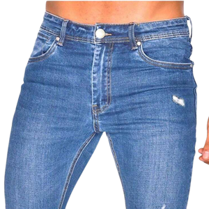 Mens <b>Light</b> Blue Skinny Jeans Stretch Denim Pants Slim Fit Casual <b>Light</b> Distressed Washed Everyday Fashion Comfort Street Wear - Product Image 3