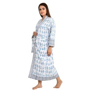 Kantha-<b>Stitch</b> 100% Cotton Reversible Long Kimono for Women Handmade Knitwear Soft Woven Unisex <b>Gift</b> for Spring - Product Image 4