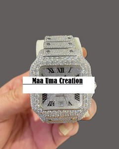 Reloj de Lujo con Movimiento de Diamantes Moissanite, Esfera de Cristal y Correa de Acero Inoxidable - Product Image 1